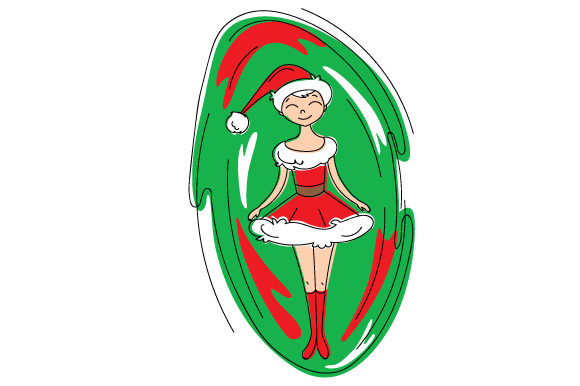 Abstract Mrs Claus Art for Christmas Crafts