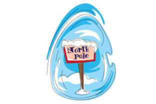 Abstract North Pole Sign for Christmas Crafts