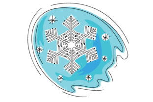 Abstract Print Art Snowflake for Christmas Crafts