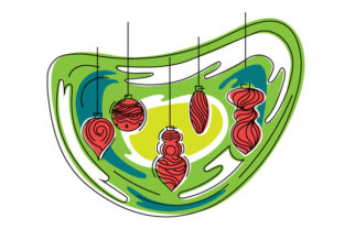 Abstract Print Art Style Ornaments for Christmas Crafts