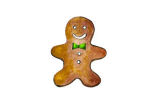 Ginger Bread Man Watercolor for Christmas Crafts