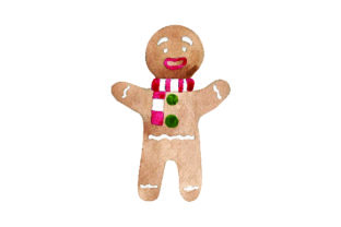 Ginger Bread Man with Winter Scarf: Christmas Crafts Branding