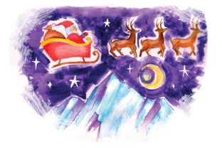 Gouache Santa Sleigh: Christmas Crafts Branding