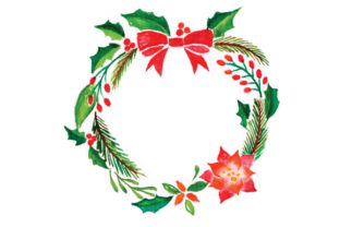 Kranz in Aquarellfarbe: A Versatile Christmas Crafts Design