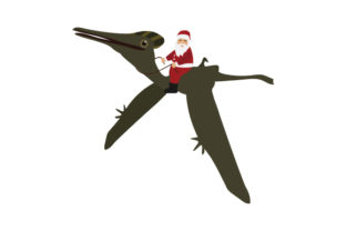 Santa Riding Pterodactylus: Christmas Crafts Graphics