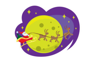 Santa S Sleigh in Front of Moon: Christmas Crafts Branding