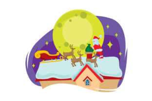Santa's Sleigh on Roof: Christmas Crafts Visual