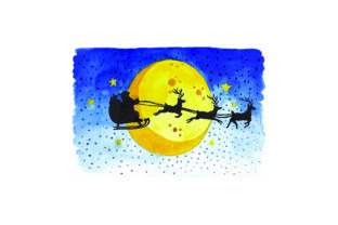 Santa's Sleigh Watercolor: Christmas Crafts Asset Review