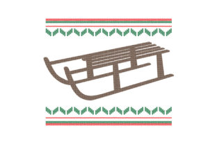 Sled Ugly Sweater Style for Christmas Crafts Branding