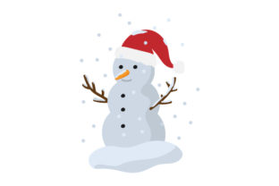 Snowman with Santa Hat for Christmas Crafts