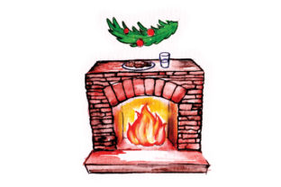 Stone Fireplace with Cookies for Santa: Christmas Crafts